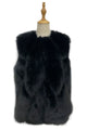 Plain Faux Fur Diamond Gilet Jacket