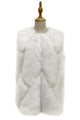 Plain Faux Fur Diamond Gilet Jacket