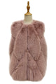 Plain Faux Fur Diamond Gilet Jacket