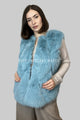 Plain Faux Fur Diamond Gilet Jacket