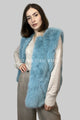 Plain Faux Fur Diamond Gilet Jacket