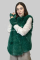 Plain Faux Fur Diamond Gilet Jacket