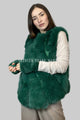 Plain Faux Fur Diamond Gilet Jacket