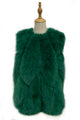 Plain Faux Fur Diamond Gilet Jacket