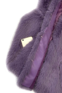 Plain Faux Fur Diamond Gilet Jacket