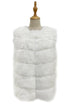 Plain Faux Fur Stripe Gilet Jacket