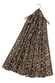 Metallic Leopard Animal Print Frayed Scarf