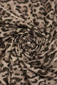 Metallic Leopard Animal Print Frayed Scarf