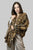Metallic Leopard Animal Print Frayed Scarf
