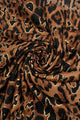 Metallic Leopard Animal Print Frayed Scarf