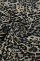 Metallic Leopard Animal Print Frayed Scarf