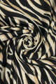 Soft Zebra Print Frayed Wool Scarf / Shawl