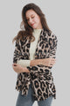 Soft Leopard Print Frayed Wool Scarf / Shawl