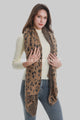 Leopard Print Metallic Thread Knitted Wool Scarf