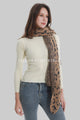 Leopard Print Metallic Thread Knitted Wool Scarf