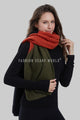Block Colour Diagonal Knitted Wool Scarf