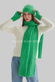 Cosy Plain Stripe Wool Knitted Scarf