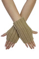 Cosy Plain Stripe Wool Knitted Fingerless Gloves