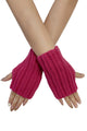 Cosy Plain Stripe Wool Knitted Fingerless Gloves