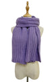 Cosy Plain Stripe Wool Knitted Scarf