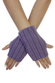 Cosy Plain Stripe Wool Knitted Fingerless Gloves