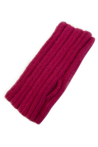 Cosy Plain Stripe Wool Knitted Fingerless Gloves