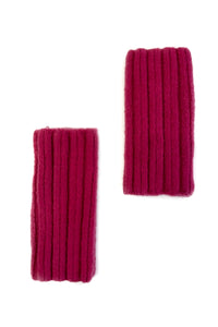 Cosy Plain Stripe Wool Knitted Fingerless Gloves