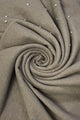 Pearl and Diamante Plain Wool Frayed Scarf