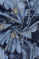 Gold Foiled Botanical Flower Print Frayed Scarf