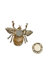 Diamante Bee Magnetic Clasp Brooch