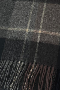 Unisex Stripe Check Wool Tassel Scarf