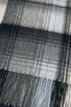 Check Stripe Wool Tassel Scarf