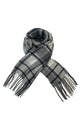 Unisex Check Tartan Wool Tassel Scarf