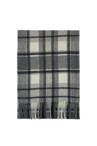 Unisex Check Tartan Wool Tassel Scarf