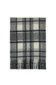 Unisex Check Tartan Wool Tassel Scarf