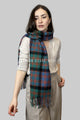 Block Check Tartan Wool Tassel Scarf