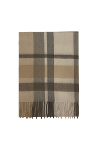 Unisex Classic Check Wool Tassel  Scarf