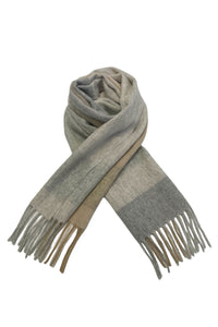 Simple Stripe Wool Tassel Scarf