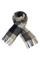 Block Check Wool Tassel Scarf