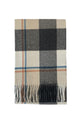 Block Check Wool Tassel Scarf