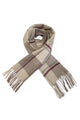 Block Check Wool Tassel Scarf