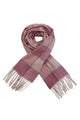 Houndstooth And Stripe Check Wool Tassel Scarf