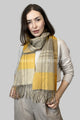 Large Check Wool Tassel Scarf
