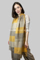 Large Check Wool Tassel Scarf