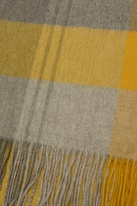 Large Check Wool Tassel Scarf