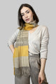 Large Check Wool Tassel Scarf