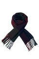 Large Check Wool Tassel Scarf