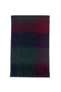 Large Check Wool Tassel Scarf
