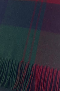 Large Check Wool Tassel Scarf