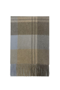 Large Check Wool Tassel Scarf